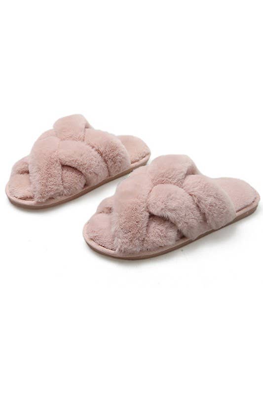 CROSS STRAP HOUSE SHOES COZY COMFY INDOOR SLIPPERS