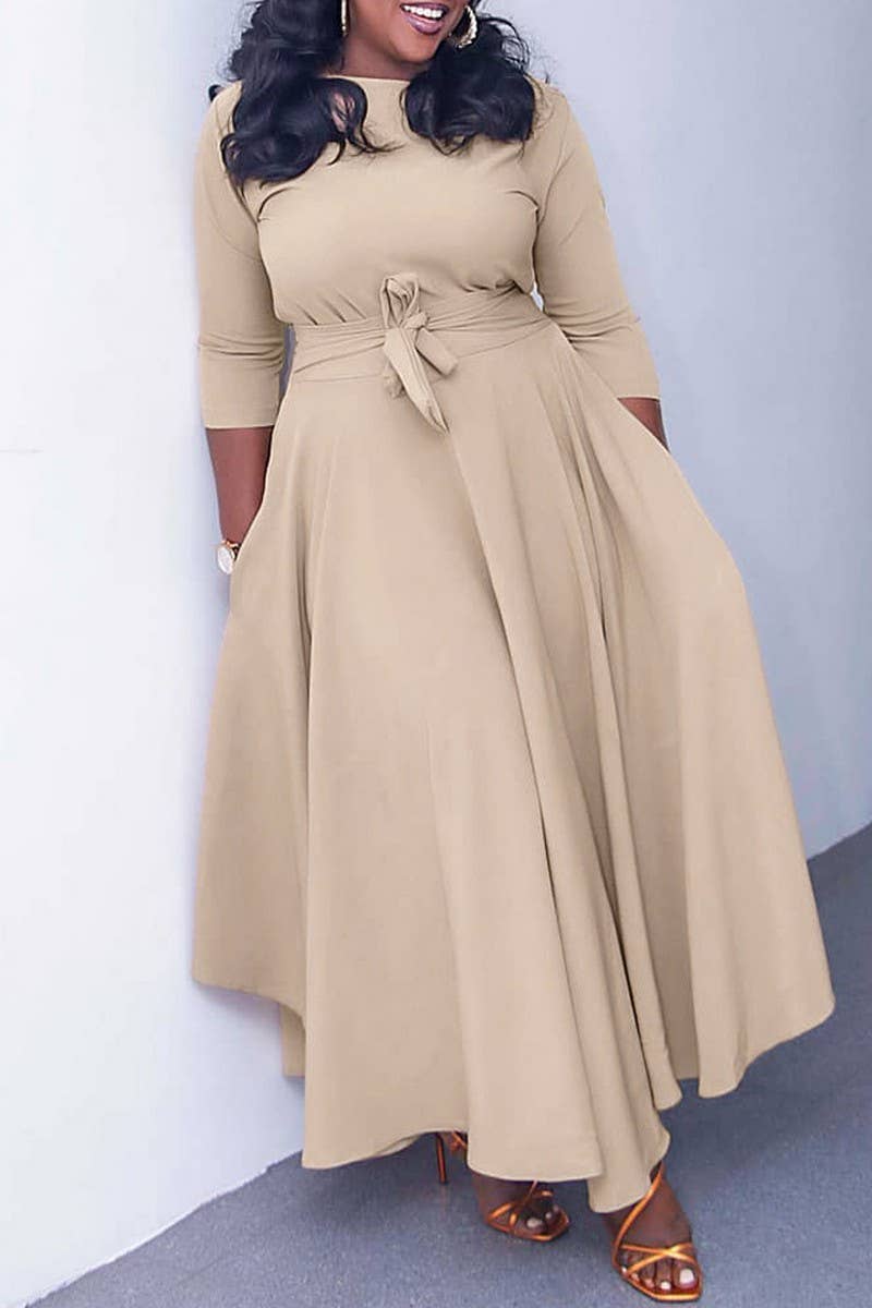 CWDMD01256_2024 PLUS SIZE WOMEN BELTED ELEGANT MAXI DRESS