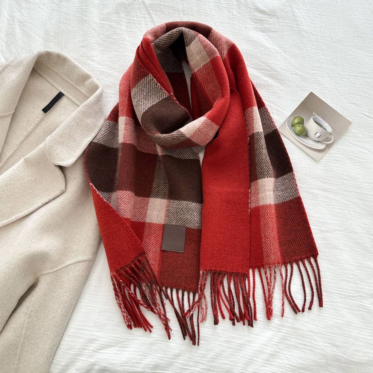 CWASC03136_PLAID WOOL TASSEL SCARF WINTER WARM SHAWL