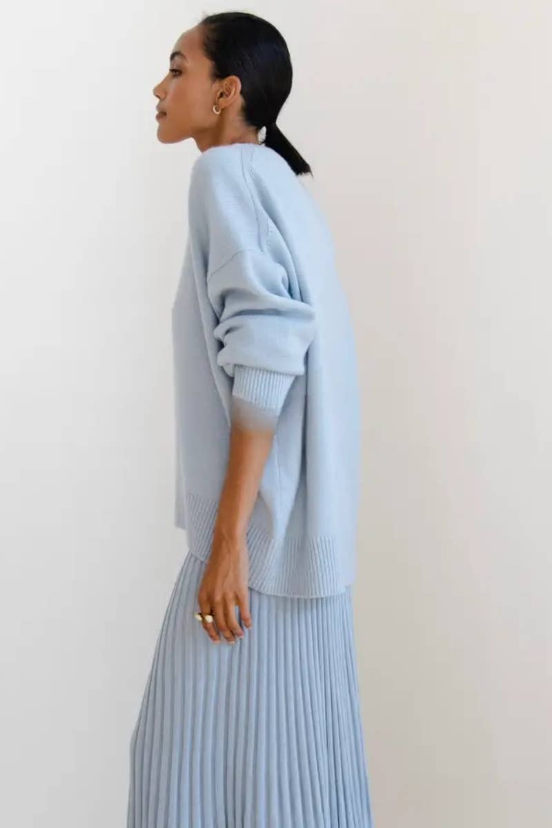 CWOSWL6631_CREW-NECK LONG-SLEEVED SOLID COLOR SWEATER