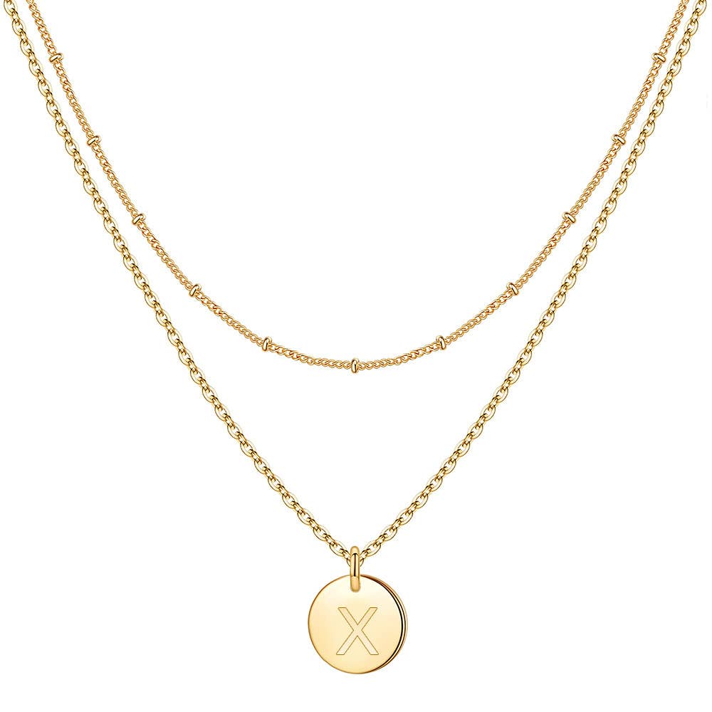 Circular 26-letter light luxury collarbone chain