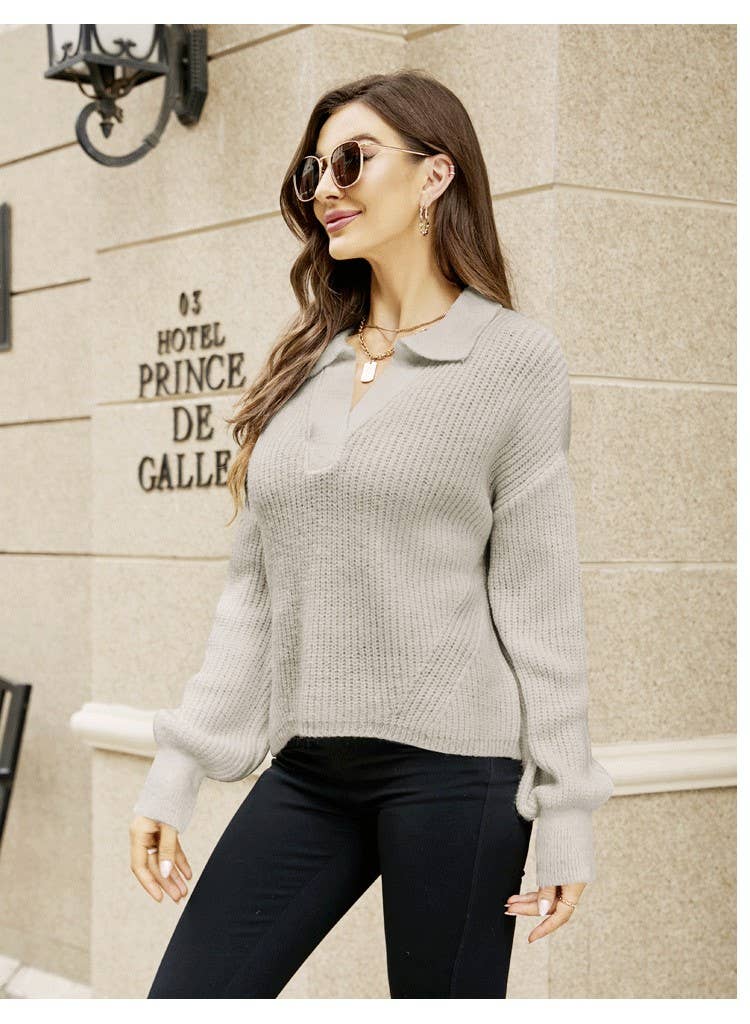 CASUAL LOOSE SLOUCHY PULLOVER BASE SWEATER