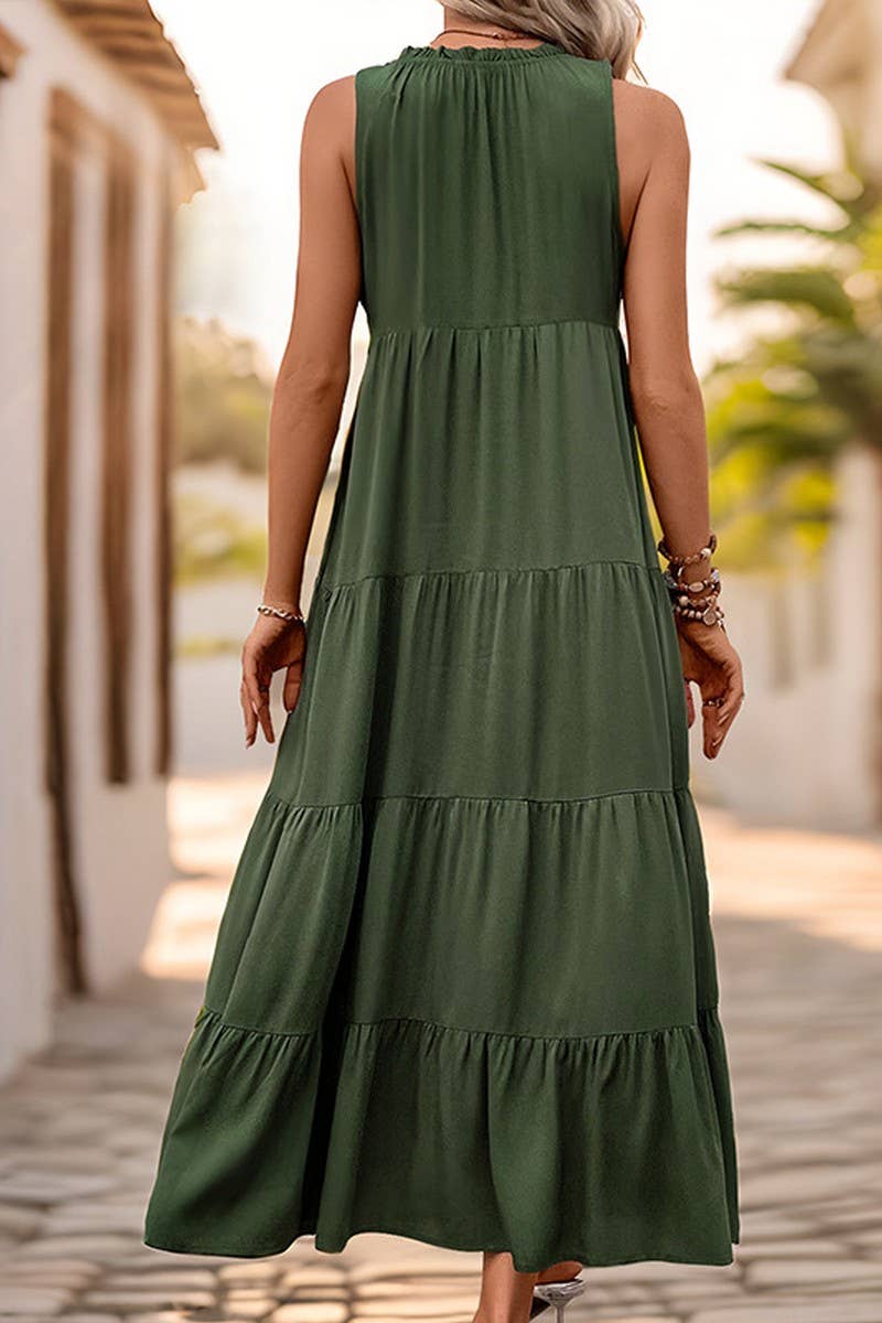 CWDMD2557_SLEEVELESS VEST LOOSE LONG DRESS