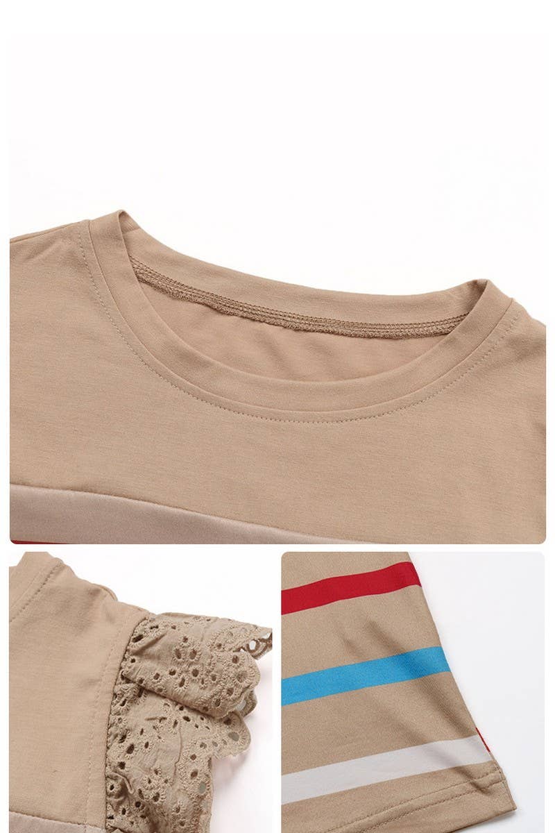 CWTBLS0992_SHORT-SLEEVED CASUAL STRIPED TOP