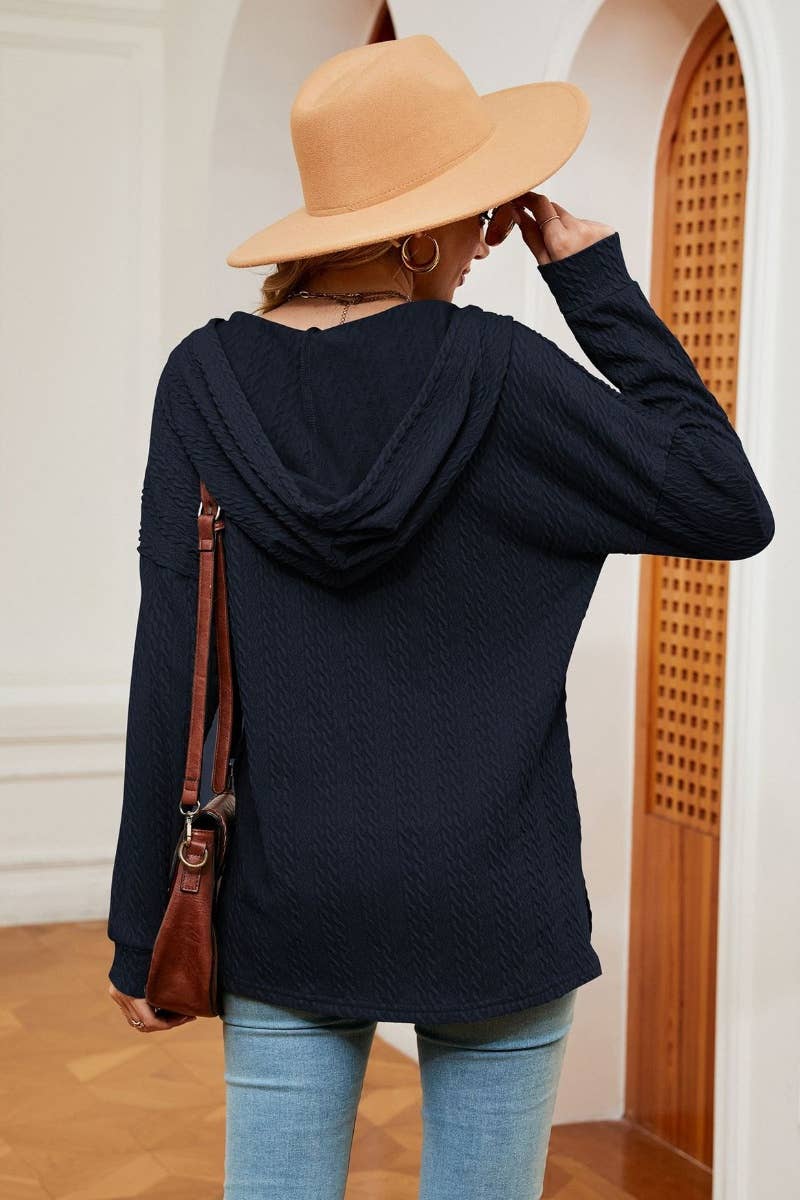 CWOHOL0984_SOLID COLOR BUTTON-UP HOODIE WITH LONG SLEEVES