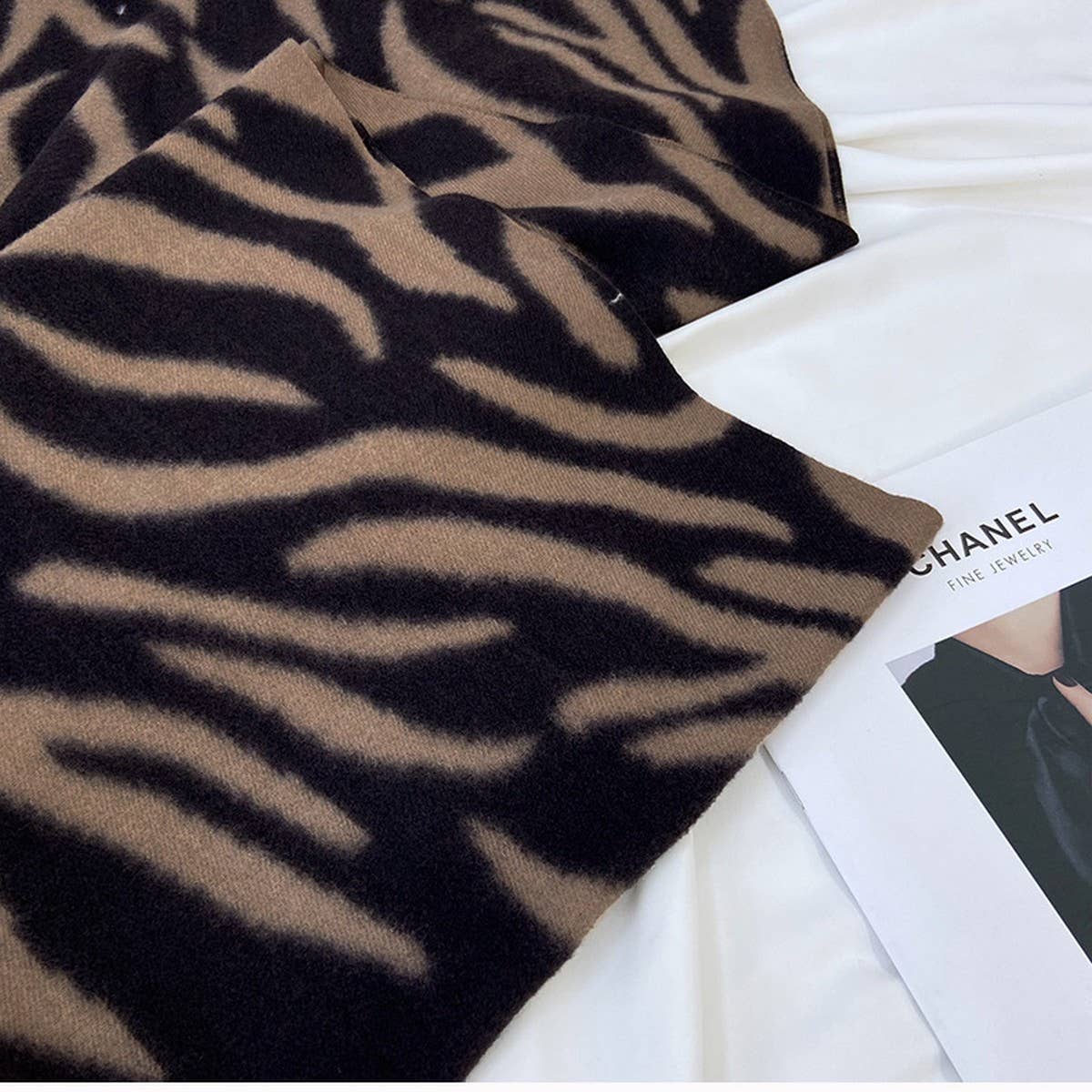Striped Print Faux Cashmere Scarf for Winter_CWASC1472