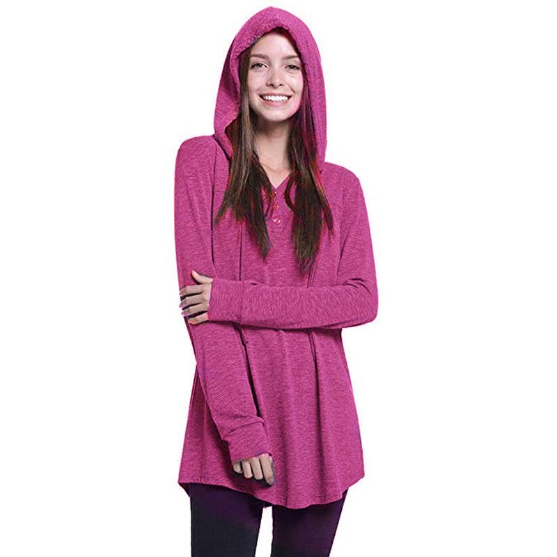 CWOHOL0286_Crew Neck Pullover Hoodie Casual Top