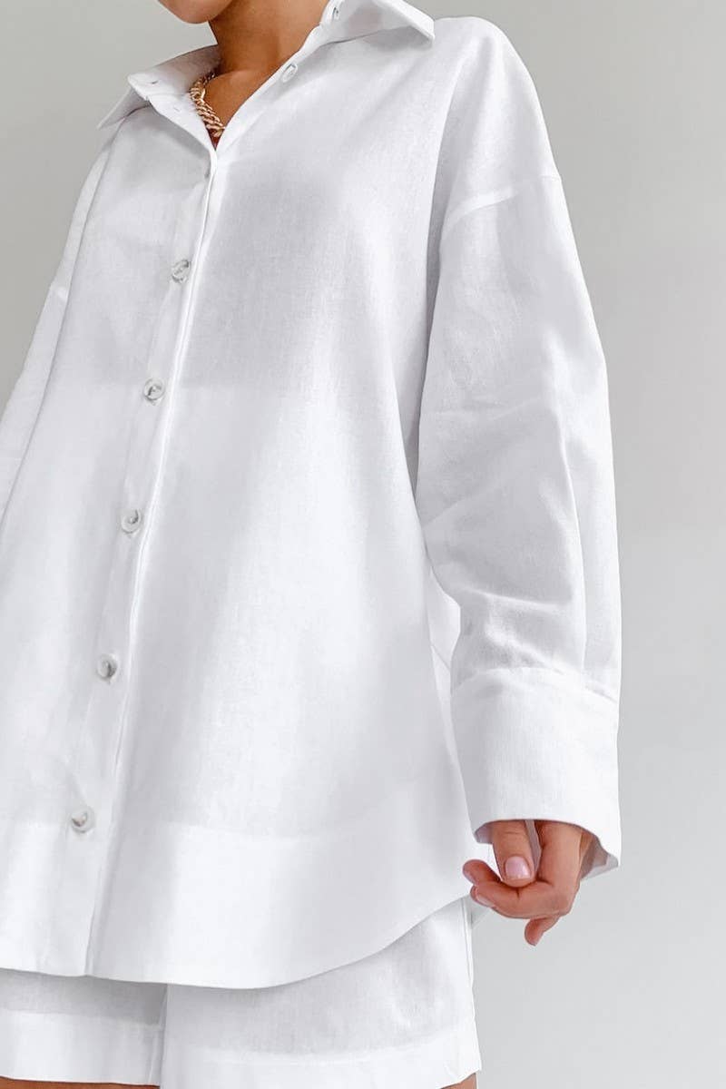 CWSTB1484_COTTON LONG-SLEEVED SHIRT AND SHORTS SET