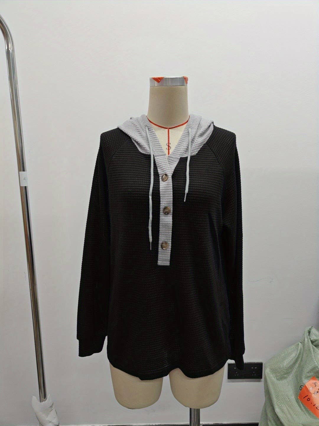 CASUAL HOODED BUTTON-DOWN LONG SLEEVE HOODIE LADY