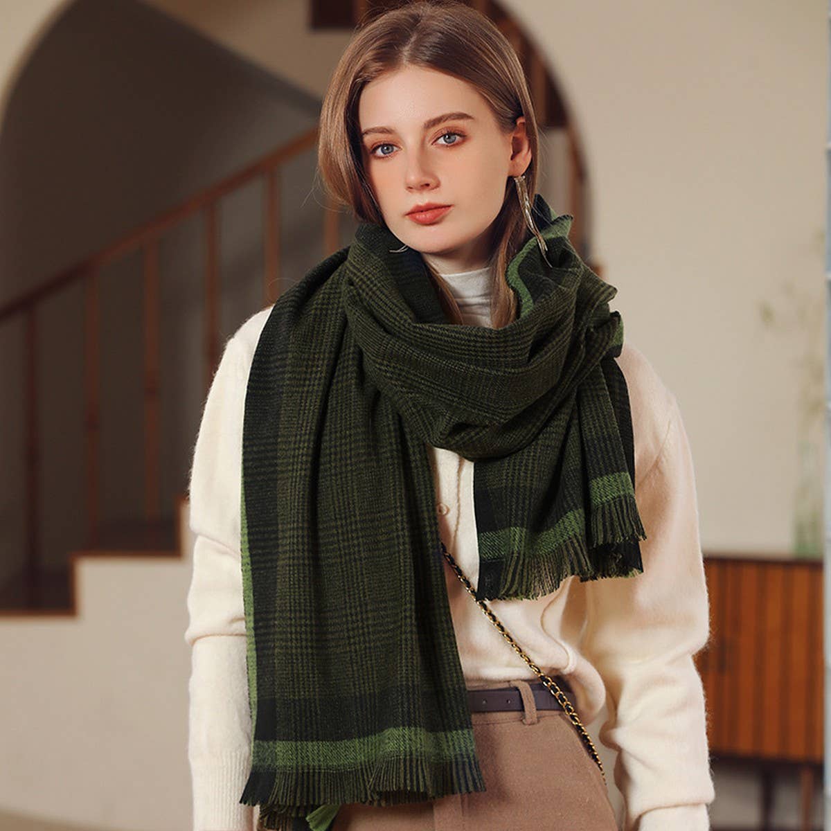 WOMEN  CLASSIC SCARVES SOFT CHUNKY SHAWL WRAP