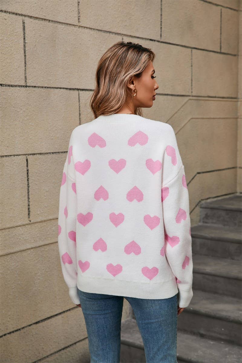 CWOSWL5777_VALENTINE'S DAY ROUND NECK HEART SWEATER