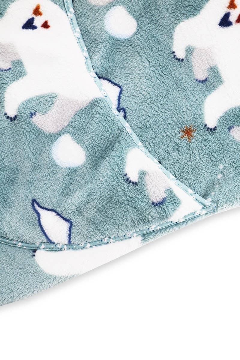 CWSPJ0141_THICK CORAL FLEECE HOODED LONG HOME ROBE