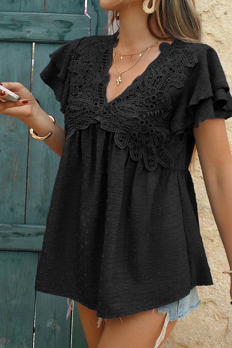 CWTTS1432_V-NECK CASUAL LOOSE SHORT-SLEEVED SHIRT