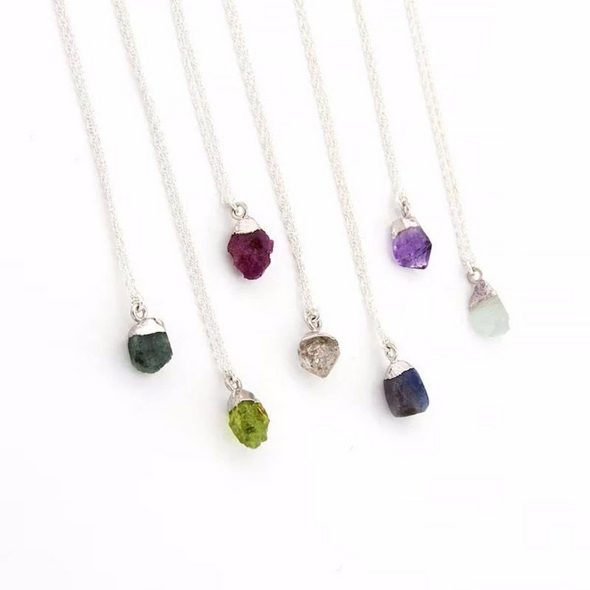 STAINLESS STEEL NECKLACE NATURAL CRYSTAL PENDANT_CWAJE1051