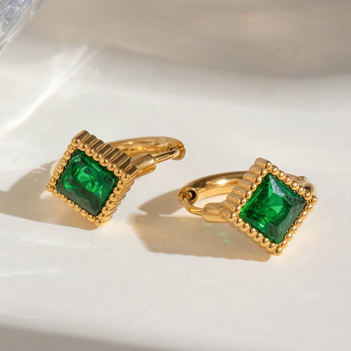 18K GOLD TITANIUM STEEL ZIRCON HIGH-END EARRINGS_CWASC1677