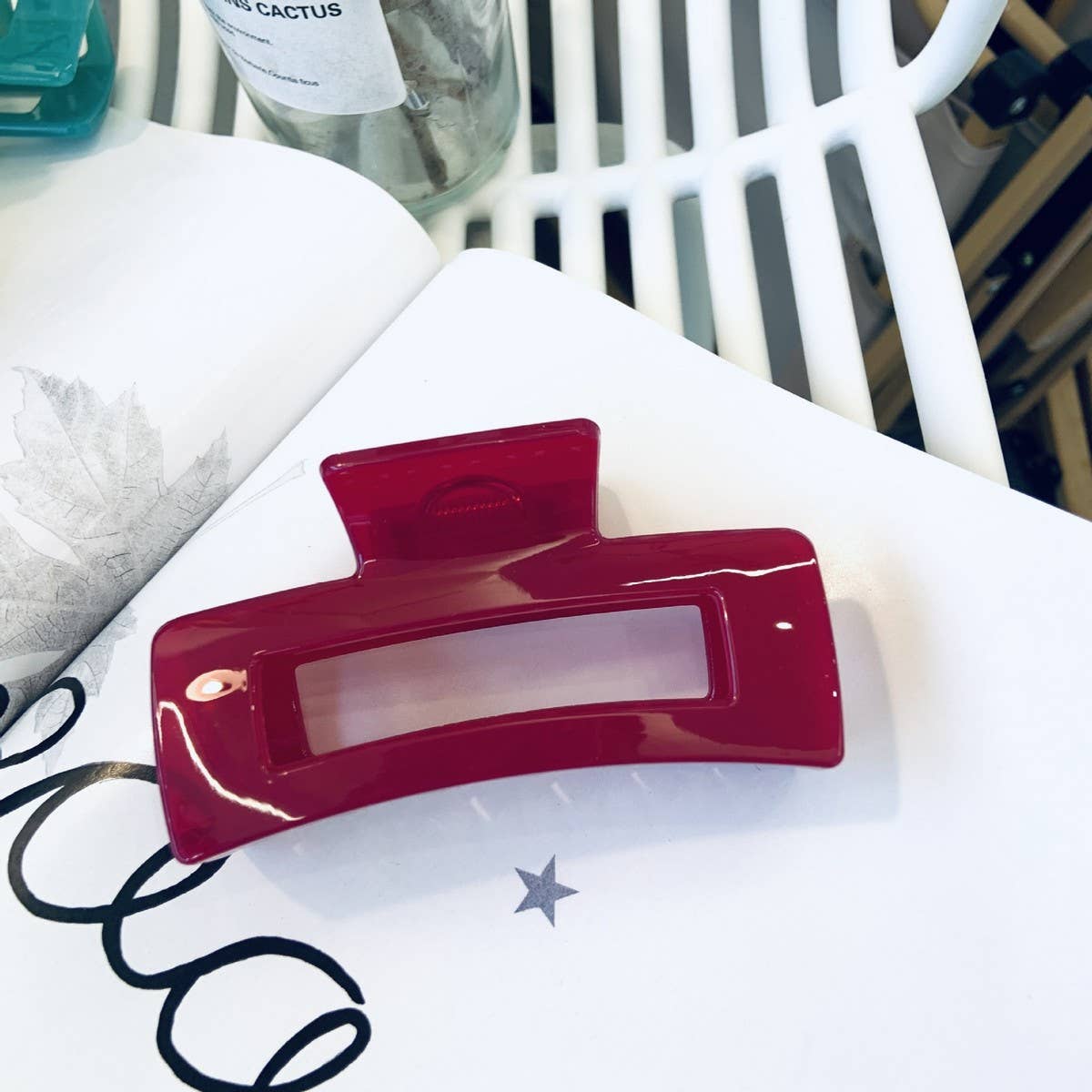 CWAHA1557_4.13"SIMPLE RECTANGLE HAIR CLAW CLIP