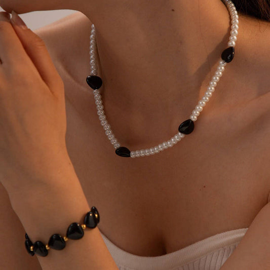 GLASS PEARLNICHEHIGH-END SENSE NECKLACE