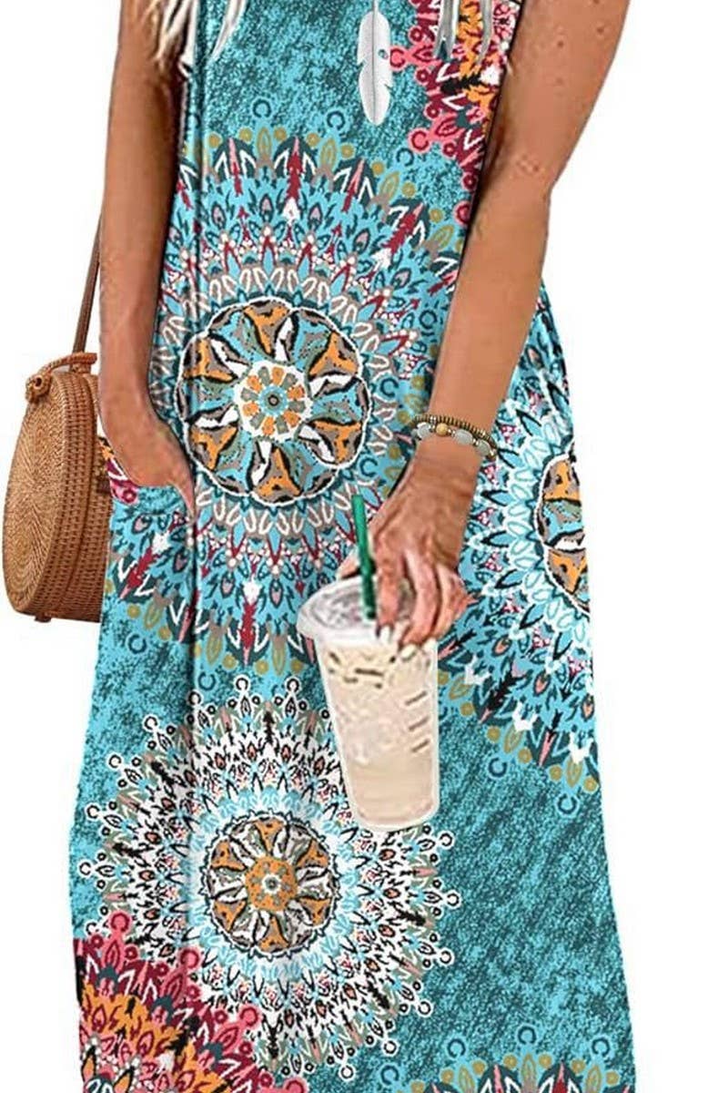 CWDMD5906_SLEEVELESS FLORAL PRINT PULLOVER MAXI DRESS