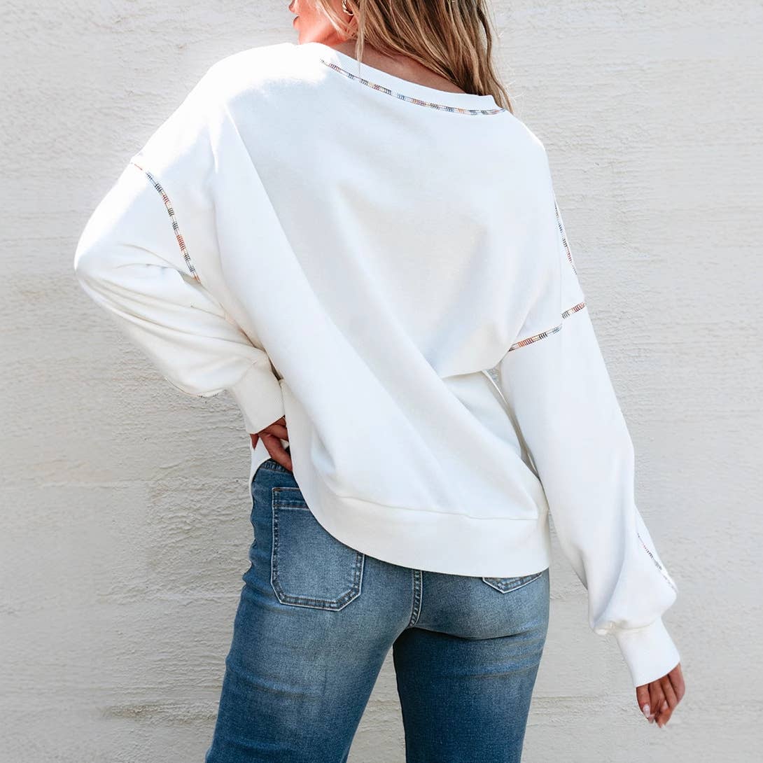 CASUAL STYLE PULLOVER WITH COLOR TRIM HOODIE