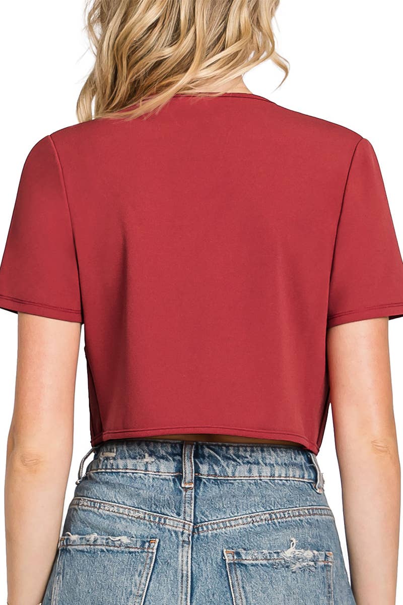 CWOBL092_Short Sleeve  Bolero Open Front Cardigan