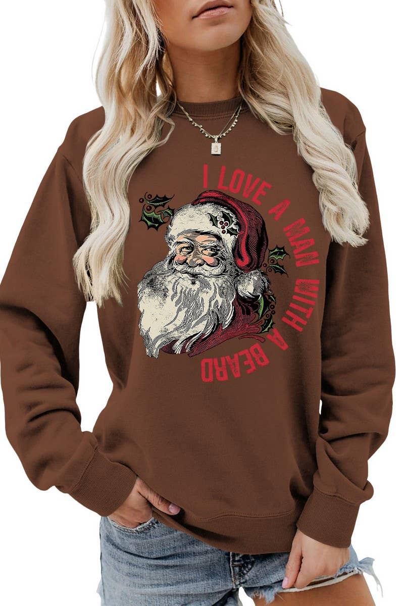 CWTBLL01329_SANTA LETTER PRINT CHRISTMAS PULLOVER SWEATSHIRT