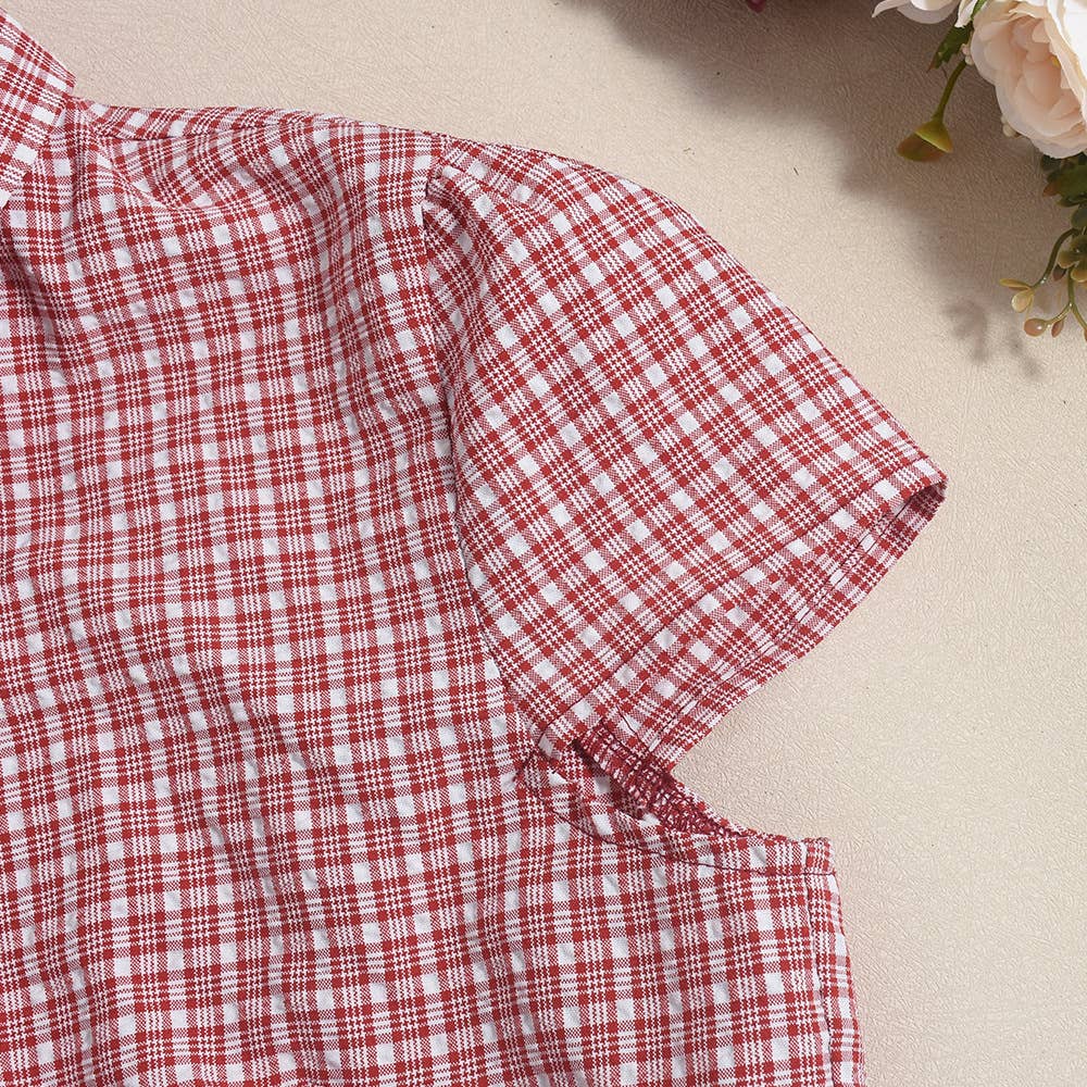 Checkered personalized button-down fitted shirt