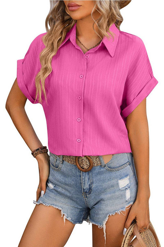 CWTSTS0432_SHORT SLEEVED CASUAL SHIRT WITH LOOSE SHOULDERS