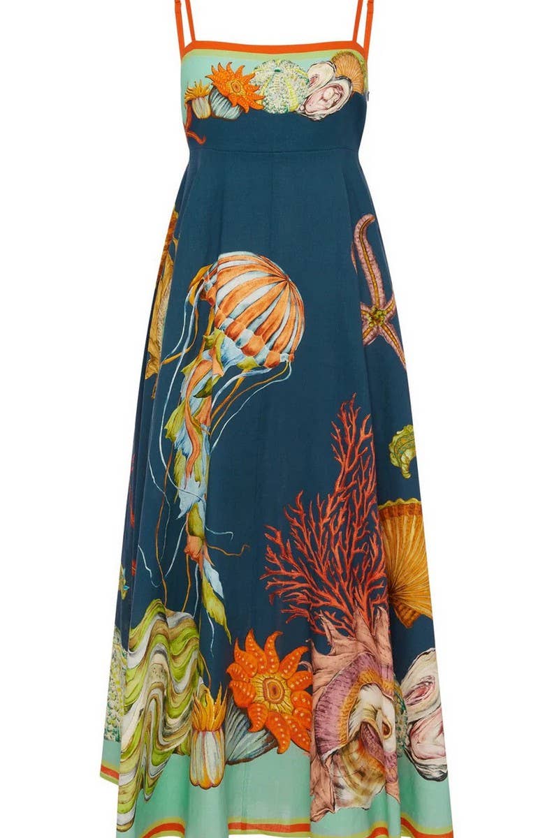 CWDHL0978_TEMPERAMENT HIGH WAIST SUSPENDER CASUAL DRESS