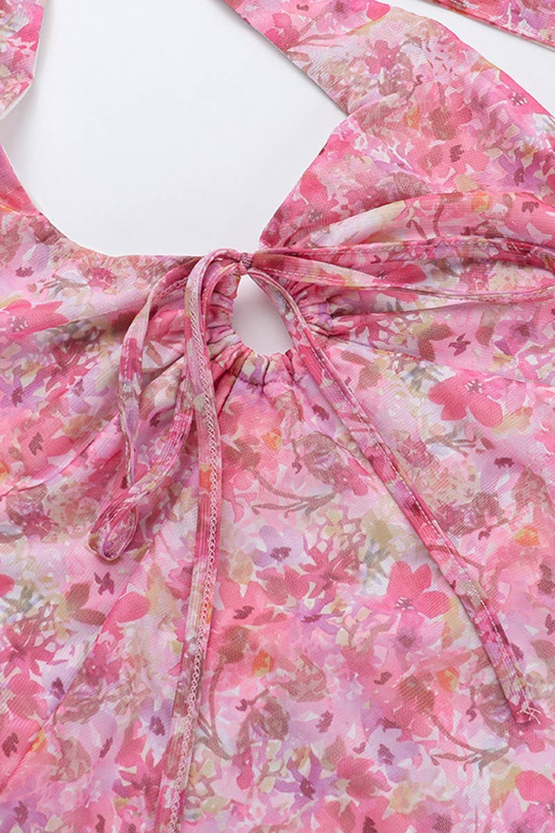 CWDHL0787_FLORAL HALTER TIE BACKLESS MINI DRESS