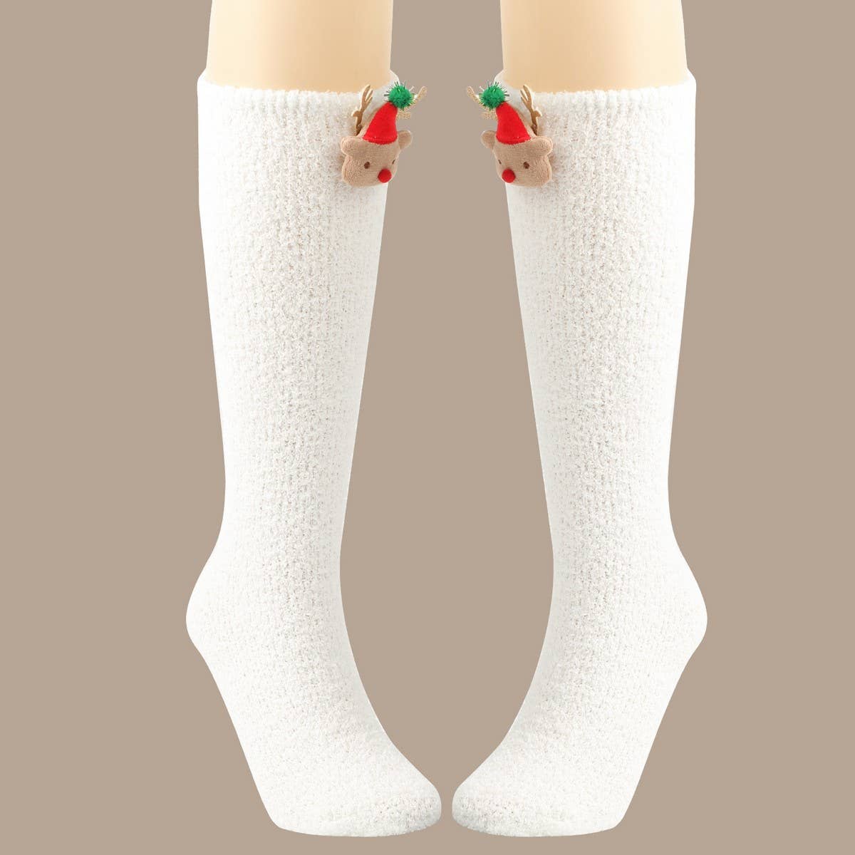 CWMS02684_CHRISTMAS KNEE HIGH SOCKS WARM LEG WARMERS