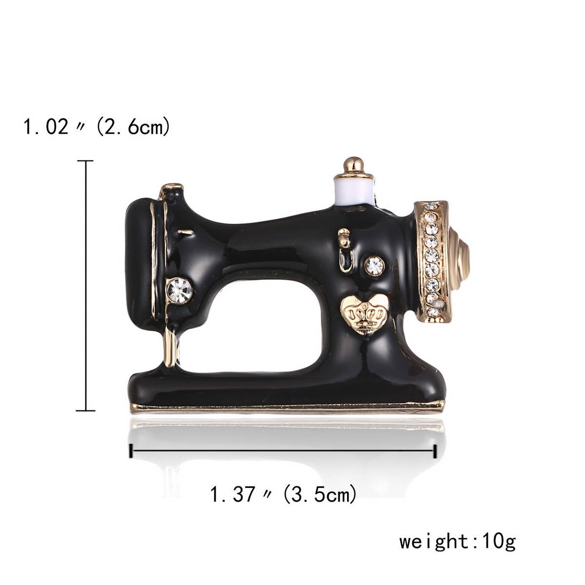 CWAJE2562_CREATIVE SEWING MACHINE OIL PAINTING BROOCH