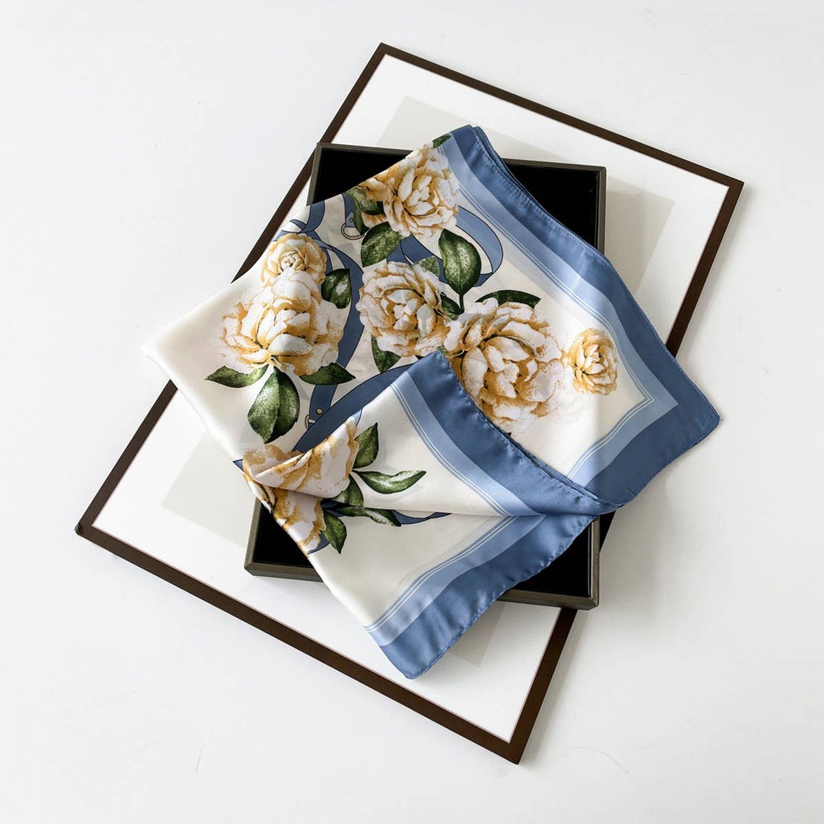 Elegant Polka Dot Satin Silk Scarf