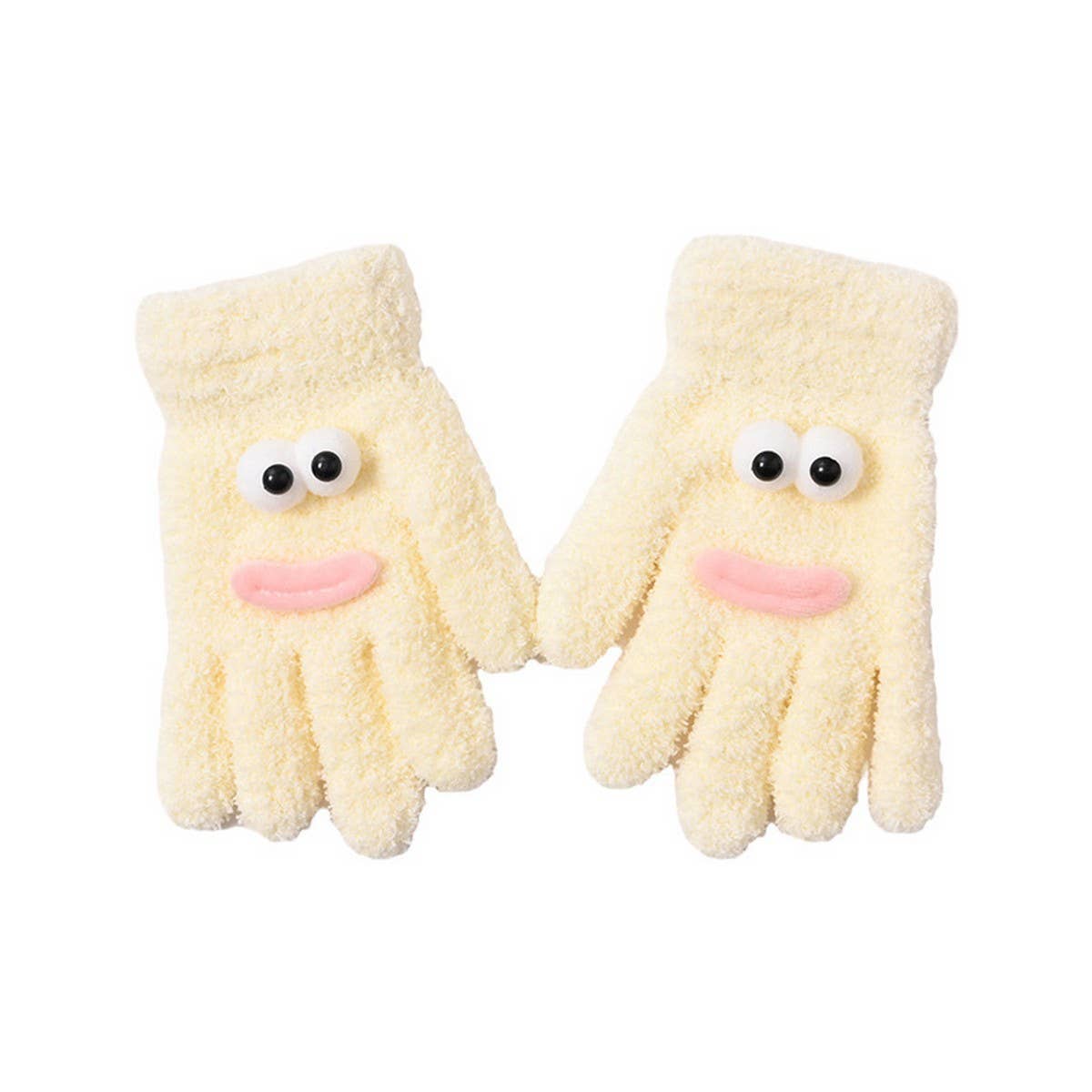 CWAG0283_CORAL FLEECE CARTOON KNITTED WOMEN'S GLOVES