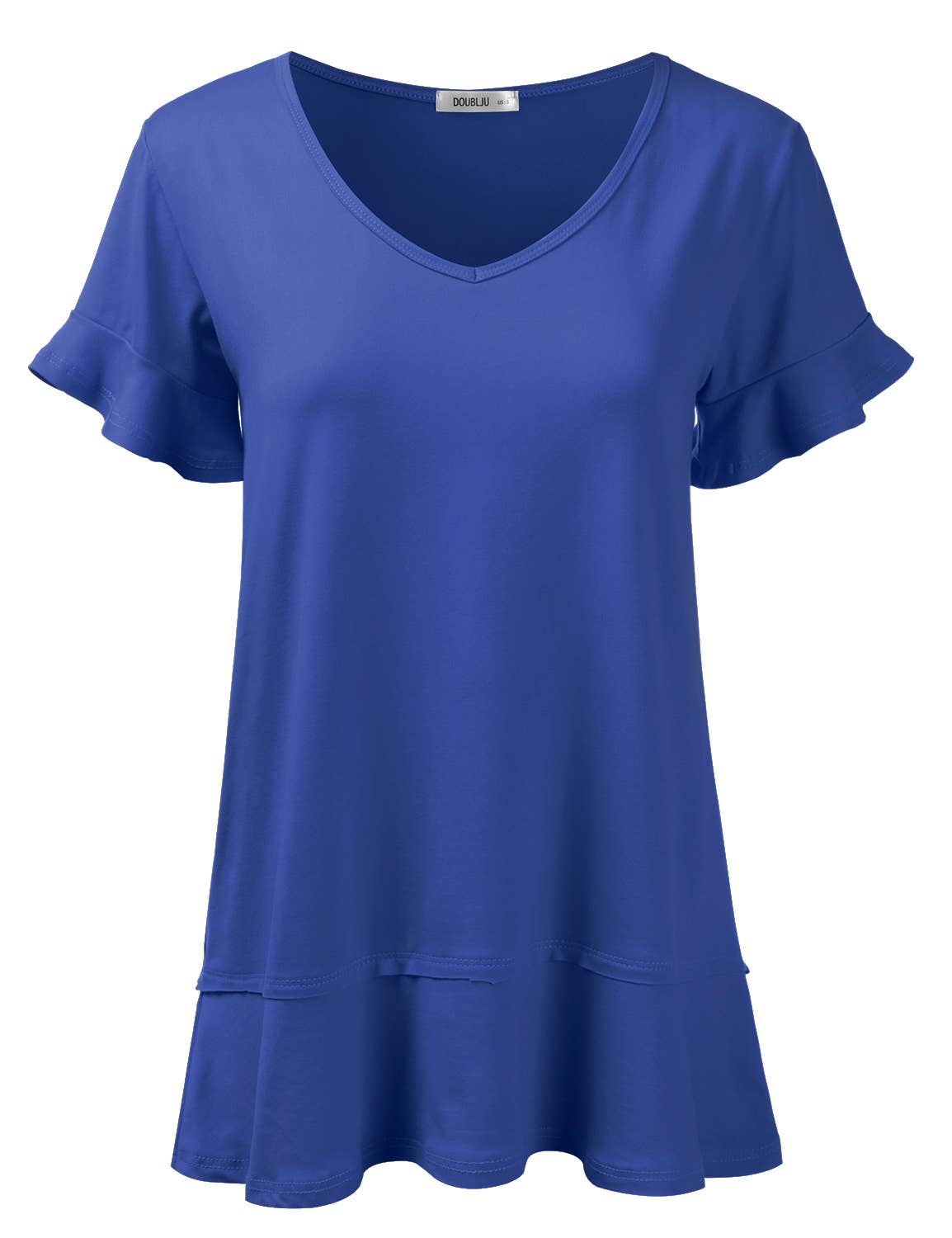 CWTTS681_Casual Tshirt V Neck Short Sleeve Loose blouse