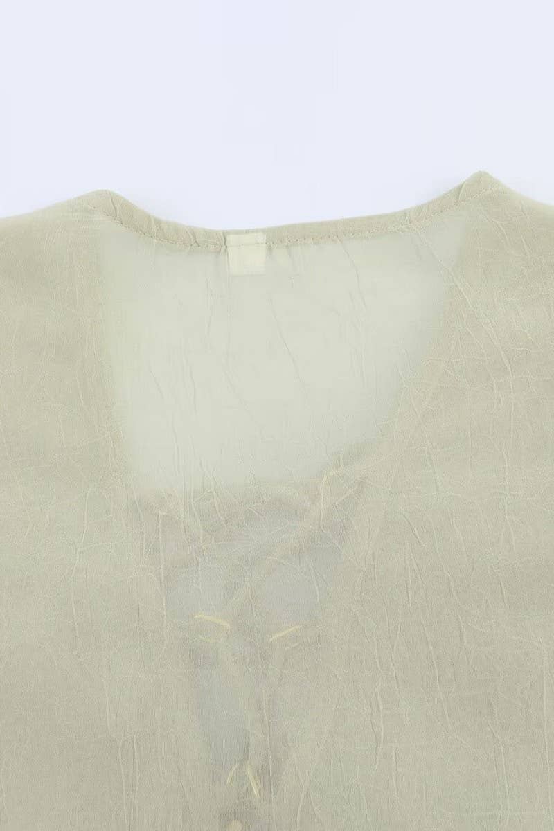 CWTTL2014_FASHION LAYERED SEMI-SHEER LONG SLEEVE SHIRT