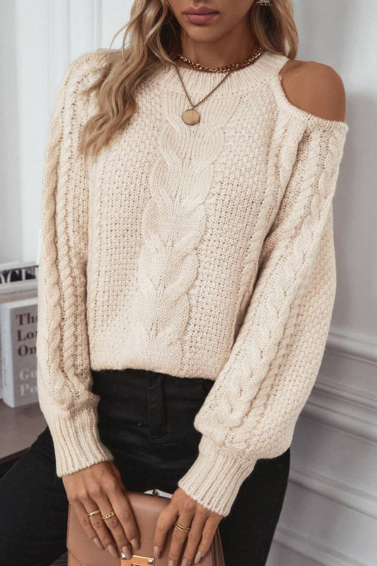 CWOSWL2922_SOLID CHUNKY KNIT OFF-THE-SHOULDER SWEATER