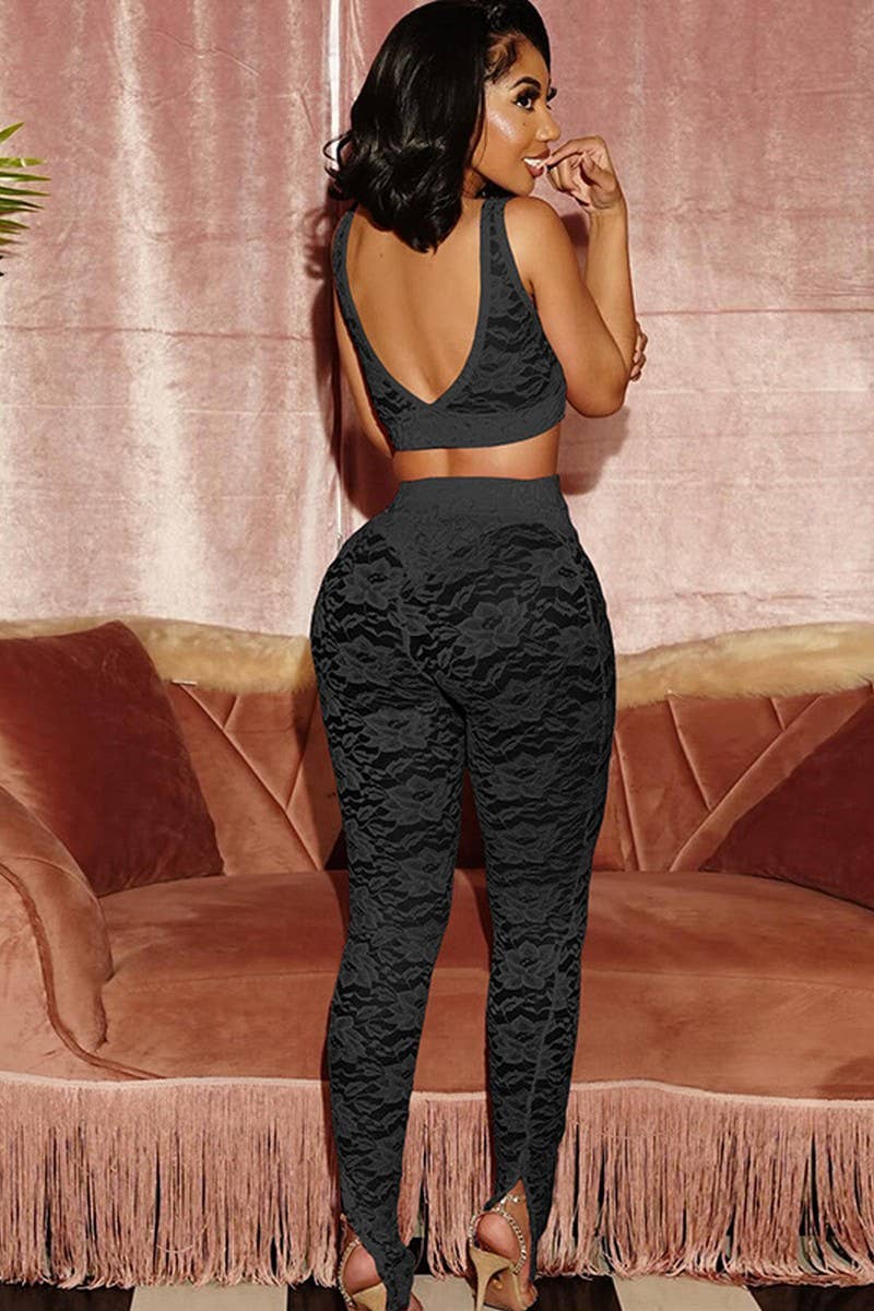 CWSS1287_SEXY BRA-STRAP LACE SUSPENDER TROUSERS SUIT