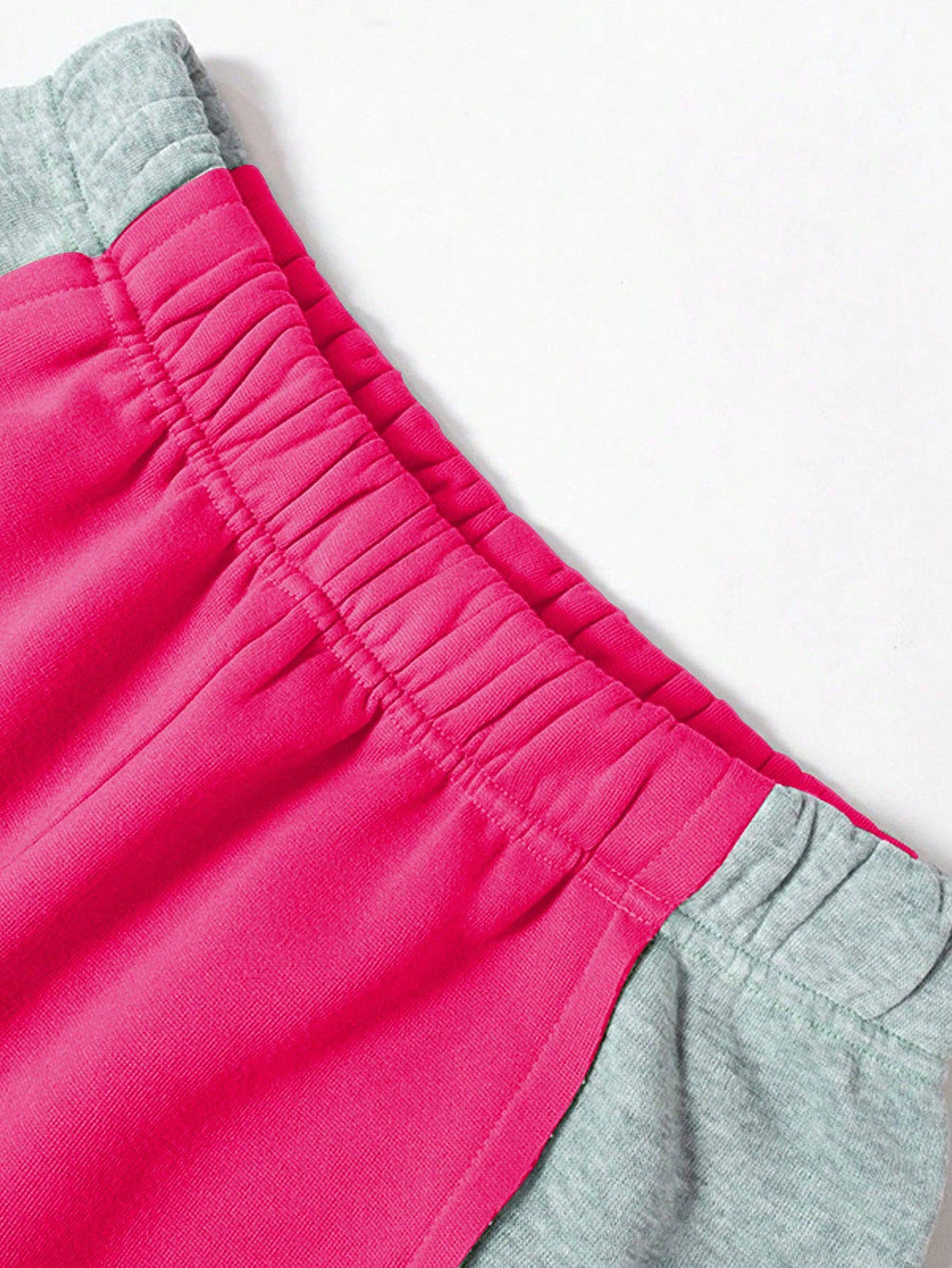 ELASTIC-WAISTED COLOR-MATCHED WIDE-LEG PANTS