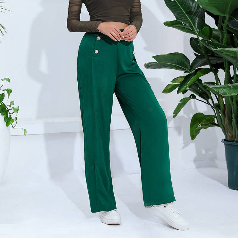 Fashion high-waisted wide-leg pants suit pants