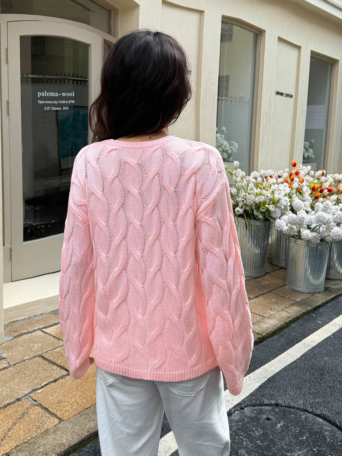 Casual and simple long-sleeved solid-color Sweater