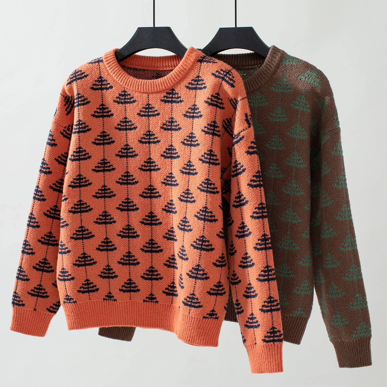 CREW-NECK LONG-SLEEVED JACQUARD PULLOVER SWEATER