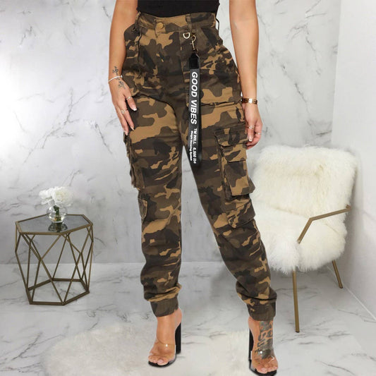 WOMENS SLIM FITTING MULTI POCKET CARGO PANTS_CWBLP0354
