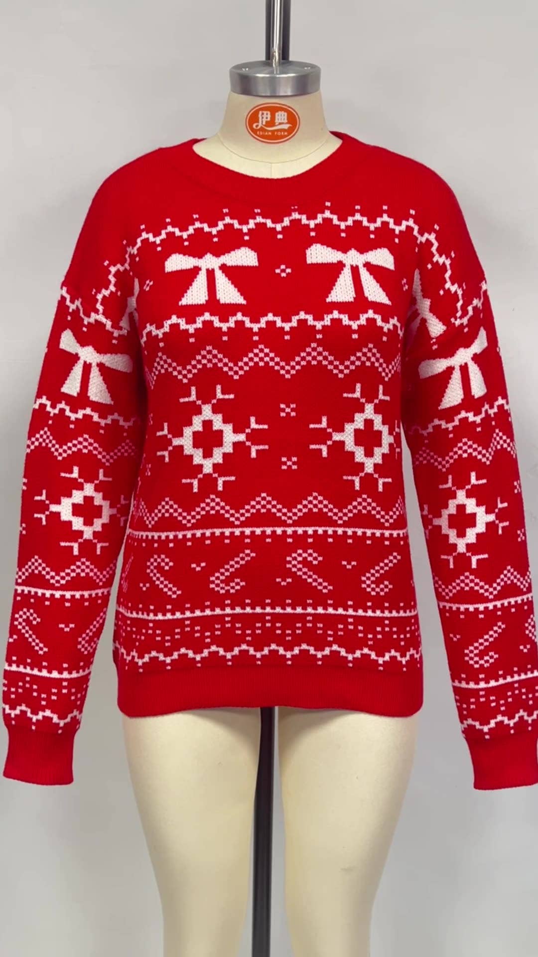 Christmas snowflake jacquard knitted sweater