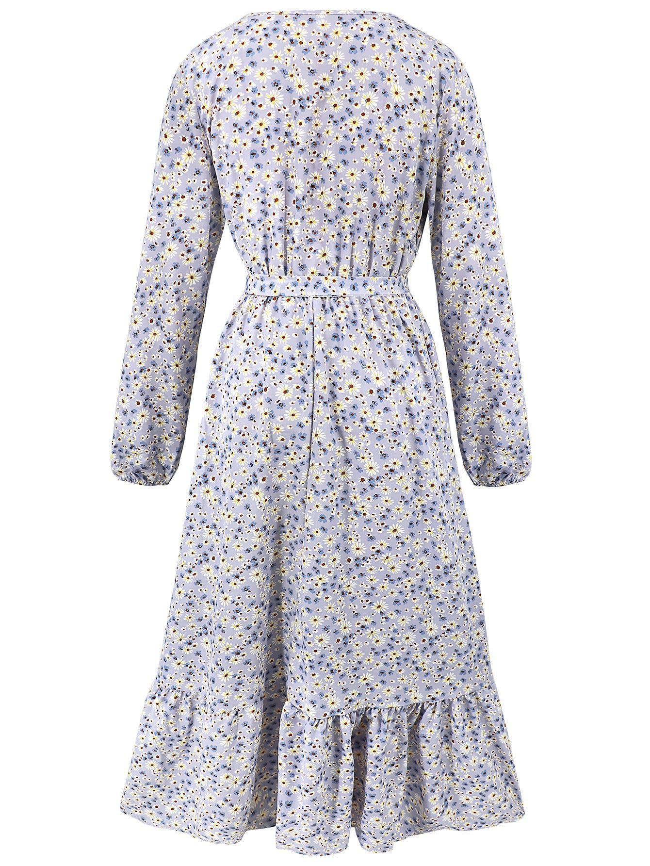 Button-Down Floral Long Beach Dress