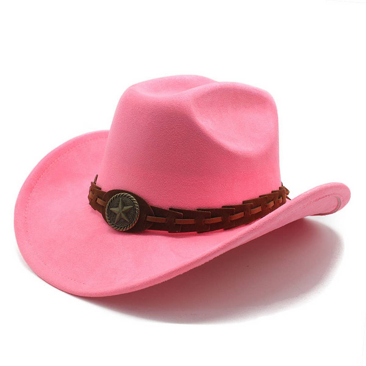 Faux Suede Felt Cowboy Hat Men's Classic Fedora_CWAH2510