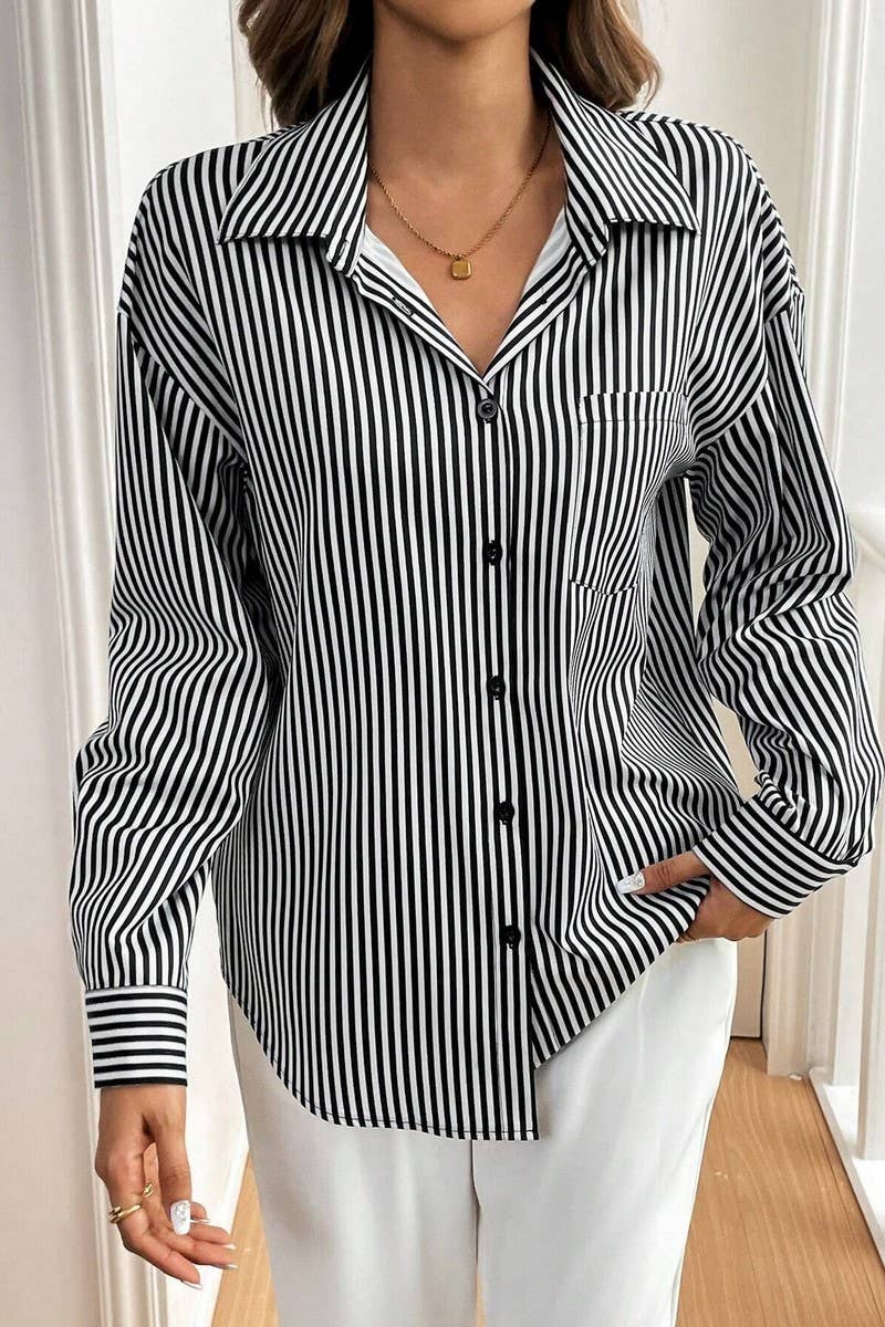 CWTSTL2685_STRIPE PRINT BACK BOW LONG SLEEVE SHIRT