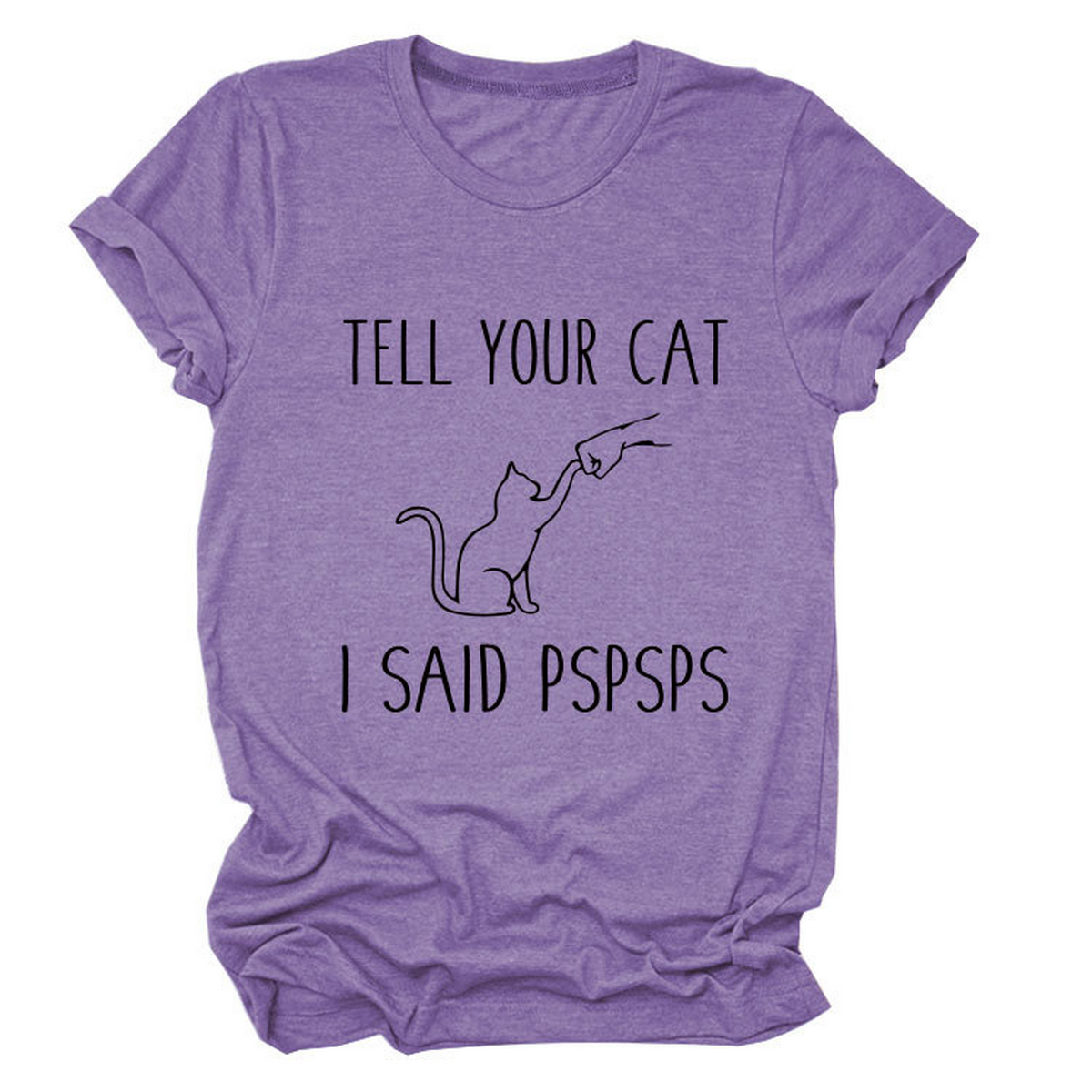 Casual Cat Print Tee ??Women?™s Short Sleeve Top_CWTTS1519