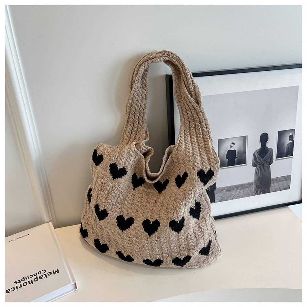 CWAB1951_HEART KNIT TOTE BAG