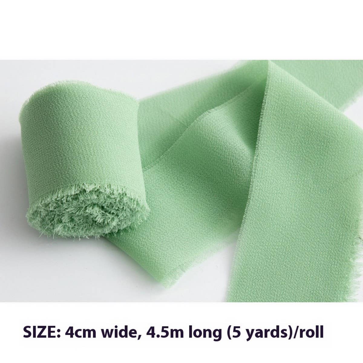 HAND-TORN RAW EDGE CHIFFON RIBBON SNOW YARN