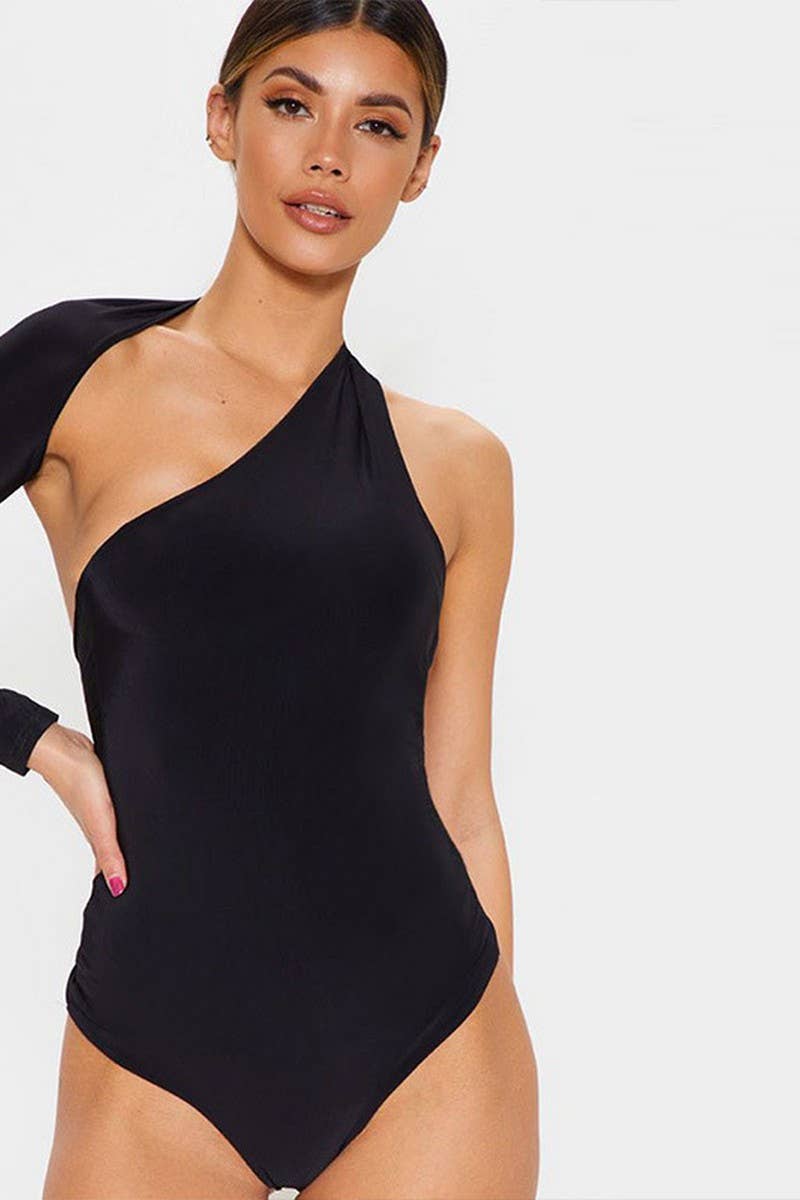 CWSBS0202_SEXY BACKLESS HALTER NECK LONG SLEEVE BODYSUIT